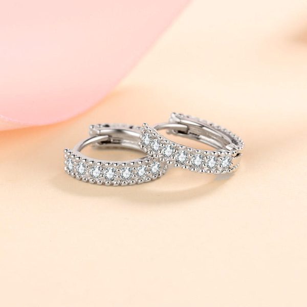 AZ309-E S925 silver earrings for women D color moissanite earrings simulated diamond ear hooks small fresh ear jewelry - Image 4