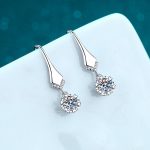 AZ428-E 925 silver moissanite earrings fashionable flower style shining gorgeous jewelry gift suitable for wedding mother's day - Image 4