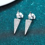 AZ429-E 0.19 ct Moissanite S925 Silver Stud Earrings for Women Plated Pt950 Triangular Full Inlay Lover Gift Ear Studs Jewelry Wholesale - Image 5