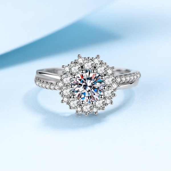 AZ001-J 3CT/10CT D Color Moissanite Ring For Women 100% 925 Sterling Silver AU750 Plated Engagement Wedding Bride Diamond Rings with GRA - Image 4