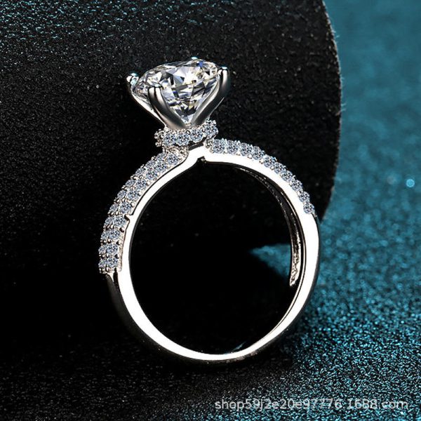 AZ002-J Classic Engagement Ring 18K White Gold VVS1 D Color 2 carat Moissanite Diamond Brilliant Originales Certificados for Women gift - Image 4