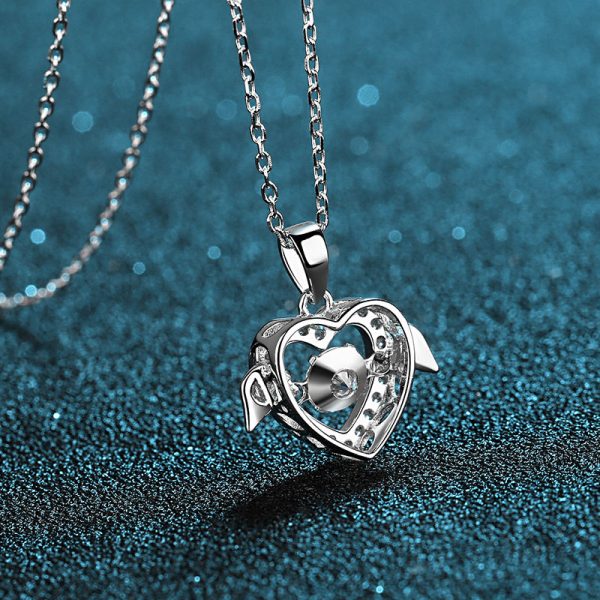 AZ107-X Fashion luxury Trend Classic 0.5ct Advertising Nimble Angle Heart Necklace For Women 925 Silver Party Charm Jewelry - Image 3