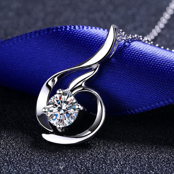 AZ025-X80F MoisaLuxe Official Store Moissanite Plata Sterling 925 Silver Swan Necklace Simulation Drill Pendant Necklace For Women Jewelry - Image 3