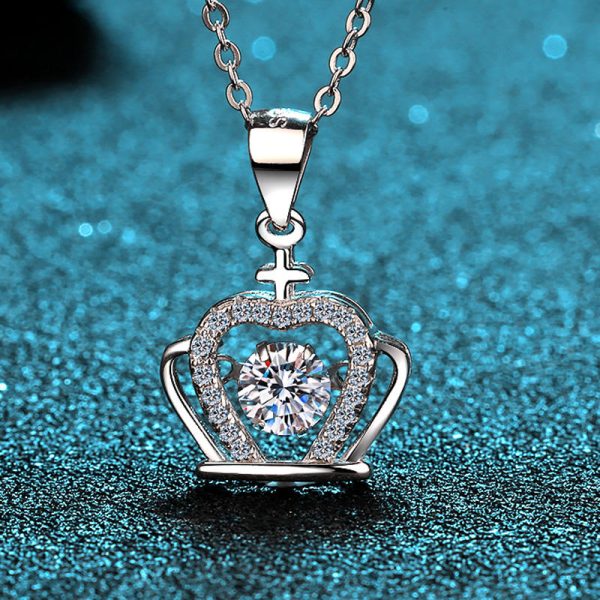 AZ027-X Luxury Platinum PT950 18K White Gold 0.5ct Moissanite Necklace for Women Pendant AAA+ Moissanite Quality Jewelry - Image 5