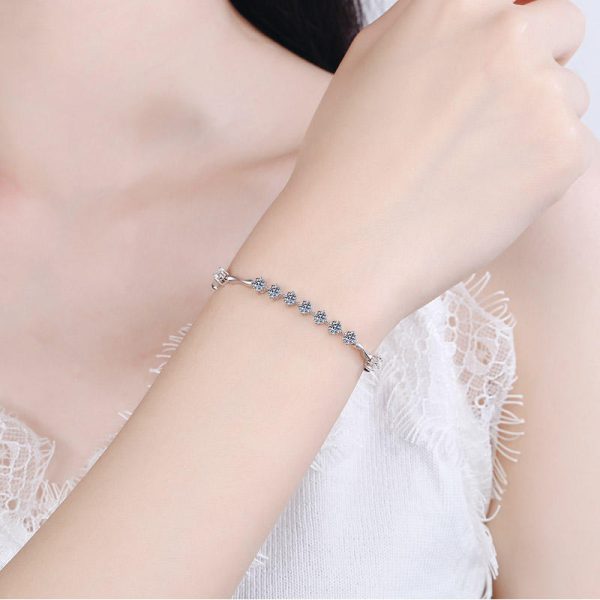 AZ254-S Fashion Fine Luxury Classic 1.35Ct Moissanite Design Braceles For Women s925 Sterling Silver Party Wedding Jewelry - Image 2