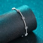 AZ430-S Moissanite Diamond Bracelet Platinum Plating Sterling Silver Ten Stars Charms Bracelet Promise Gift For Women Girls Fine Jewelry - Image 4