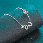 AZ629-S Fashion Fine Luxury Classic 1ct Moissanite Letter I LOVE YOU Heart Bracelets For Women s925 Silver Wedding Jewelry - Image 4