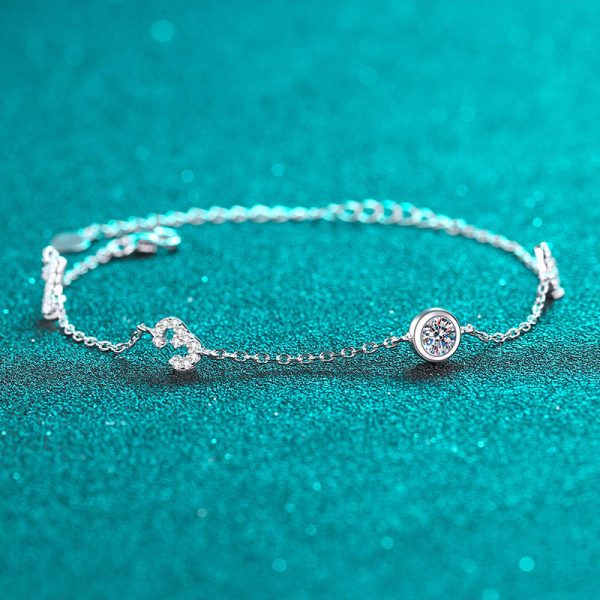 AZ630-S Fashion Fine Luxury Classic 0.5ct Moissanite Letter Number 30 Bracelets For Women s925 Silver Wedding Jewelry Gfit - Image 5