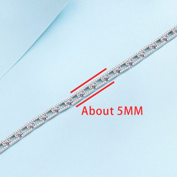 AZ717-S 3.5ct GBA Certified S925 Pure Silver Plated PT950 Gold Cluster Setting Moissanite Bracelet Luxury Premium Women Free Gift Box - Image 4