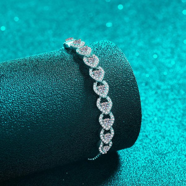 AZ921-S Brilliant 1ct Moissanite Personalized Bracelet for Women, Classic PT950 Platinum Stretch Adjustable Luxury Designer Fine Jewelry - Image 4