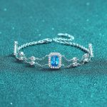 AZ983-S High Quality 1ct Emerald Cut Moissanite Diamond Jewelry 925 Sterling Silver Women Adjustable Bracelet For Party Daily Wear - Image 5