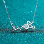 AZ174-X Platinum PT950 18K White Gold 1ct Moissanite Necklace Pendant Love for Women Timeless Wedding Jewelry - Image 3