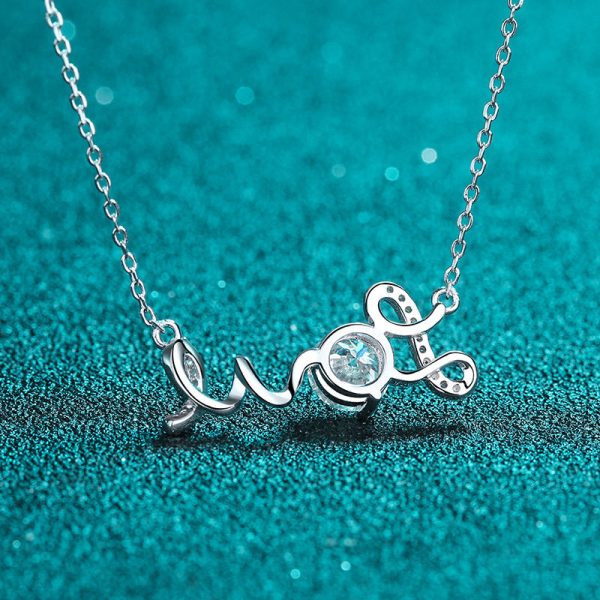 AZ174-X Platinum PT950 18K White Gold 1ct Moissanite Necklace Pendant Love for Women Timeless Wedding Jewelry - Image 3