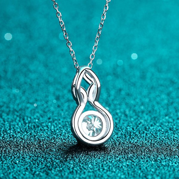 AZ186-X Platinum PT950 18K White Gold 1ct Moissanite Necklaces Pendant for Women Luxury Gift Packaging Jewelry - Image 3