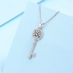 AZ200-X Luxury 18K White Gold & Platinum PT950 0.5ct/1ct Moissanite Pendant Necklaces for Women Timeless Solitaire Fine Jewelry - Image 4
