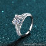AZ037-J 925 Sterling Silver moissanite Rings women Shining crystal adjustable size Fashion party Couple Gifts engagement wedding Jewelry - Image 5