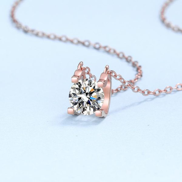 AZ204-X Luxury GRA 0.5/1/2CT D Color Shiny Moissanite Diamond Pendant Chain for Women PT950 Platinum Necklace Engagement Fine Jewelry - Image 4