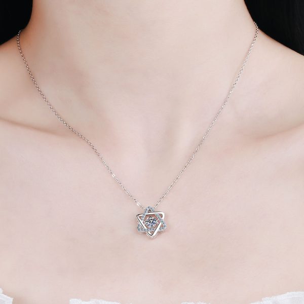 AZ213-X 14K White Gold Real GRA Moissanite Necklace For Women 925 Sterling Silver 0.5ct Lab Diamond Necklace Fine Jewelry - Image 2