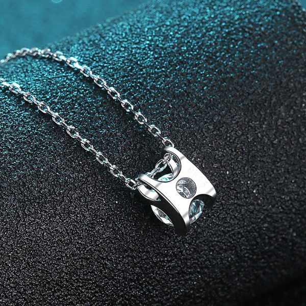 AZ040-X Luxury 0.8CT D Color Shiny Moissanite Diamond Pendant Chain for Women Party PT950 Platinum Necklace Engagement girl Fine Jewelry - Image 4