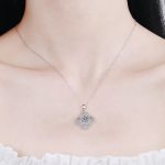 AZ221-X Fashion Trend Luxury Classic Moissanite Diamond-set 1ct Flower Necklace Women 925 Silver Party Charms Jewelry Gift - Image 2