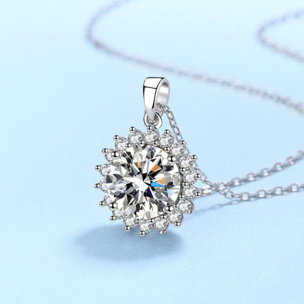 AZ276-X Designer Necklace for Women of PT950 Platinum with 0.5/1/2/3/5Ct Moissanite Diamond Shiny Pendant Fine Jewelry girl Gift daily - Image 4