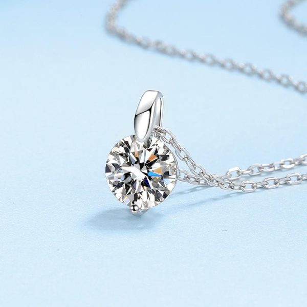 AZ422-X 18K platinum diamond pendant clavicle chain classic and simple 1 carat D color moissanite plated PT950 platinum necklace - Image 5