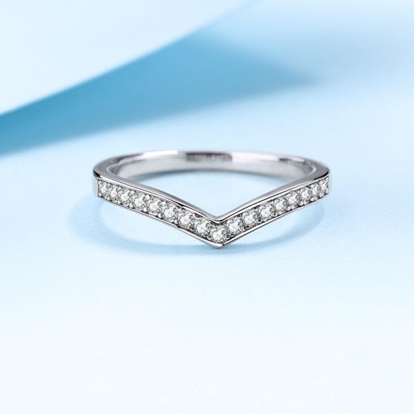 AZ065-J  Classic 0.14CT D Color VVS1 Real Moissanite Ring S925 Sterling Silver Eternity Engagement Rings Wedding Band for Women - Image 4