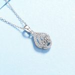 AZ716-X Fashion Trendy Luxury Classic Moissanite Hollow Waterdrop Necklaces For Women 925 Silver Party Charms Jewelry Gift - Image 3