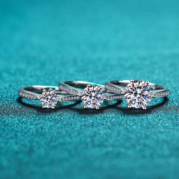AZ150-J 2024 New Snake Ring Women's Zirconia Open Top Six-Pronged 1~2Carat Ring Fashionable Jewelry Accessory - Image 5