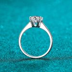 AZ207-J  2mm D Color Moissanite Ring s925 Sterling Sliver Plated 18k White Gold Eternity Band Wedding Engagement Rings For Women - Image 4