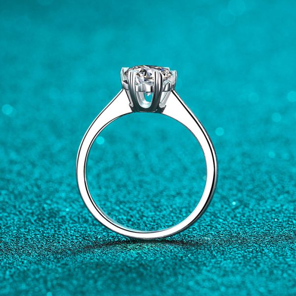 AZ207-J  2mm D Color Moissanite Ring s925 Sterling Sliver Plated 18k White Gold Eternity Band Wedding Engagement Rings For Women - Image 4