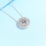 AZ735-X Brilliant Girl 18K White Gold Necklaces Women Birthday Gift 0.5/1/2ct Moissanite Diamond Pendant Wedding Girlfriend Fine Jewelry - Image 3
