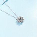 AZ745-X  S925 Sterling Silver New Luxury Full Diamond Sunflower 1-2CT Moissanite Necklace Suitable for Women's Party Jewelry - Image 3