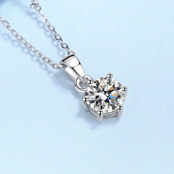 AZ078-X 0.5-5CT D Color Moissanite Pendant for Women 925 Sterling Silver Necklace with Certificate of Authenticity - Image 3
