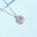 AZ806-X Moissanite Necklace Never Fade Moissanite Pendant Yellow Gold 18k Mossanite Diamond Necklace 925 Certified Sterling Silver Women - Image 3