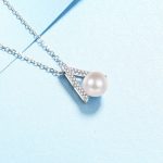 AZ845-X Fashion Luxury Classic Elegant Moissanite Diamond-set Pearl Letter V Necklaces For Women s925 Silver Party Jewelry - Image 3