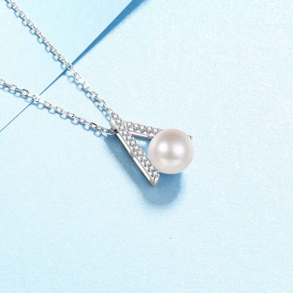 AZ845-X Fashion Luxury Classic Elegant Moissanite Diamond-set Pearl Letter V Necklaces For Women s925 Silver Party Jewelry - Image 3