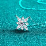 AZ866-X Fashion Trendy Luxury Classic Moissanite Diamond-set Eye Snow Flower Necklace Women s925 Silver Party Jewelry Gift - Image 4