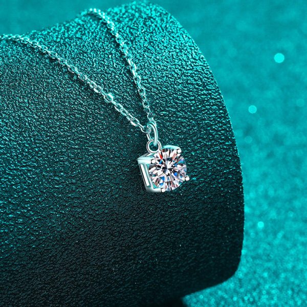 AZ875-X Fashion Trend Luxury Classic Moissanite Diamond-set 1ct Simple Necklace Women 925 Silver Party Charms Jewelry Gift - Image 4