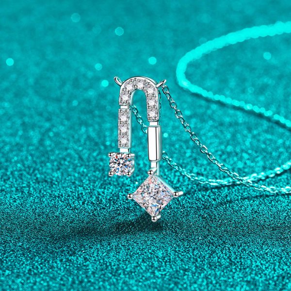 AZ929-X Platinum PT950 18K White Gold 1.3ct Moissanite Necklace Pendants for Women Hypoallergenic Luxury Jewelry - Image 3