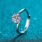 AZ231-J Designer Jewelry Have Mutual Affinity 18K White Gold VVS1 D Color 0.5/1CT Moissanite Female Rings Wedding Accessories for Women - Image 5