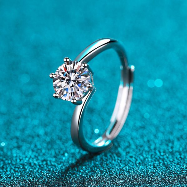 AZ231-J Designer Jewelry Have Mutual Affinity 18K White Gold VVS1 D Color 0.5/1CT Moissanite Female Rings Wedding Accessories for Women - Image 5
