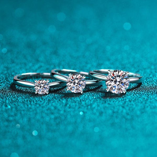 AZ240-J Moissanite Decor S925 Sterling Silver Ring for Women Fireworks Snowflake Shaped Exquisite Ring Jewelry for Women - Image 5