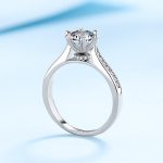 AZ244-J Luxury 18K White Gold Ring for Women Alien Princess Square 1 Carat Four-prong Moissanite Rings Platinum Pt950 Fine Jewelry - Image 3