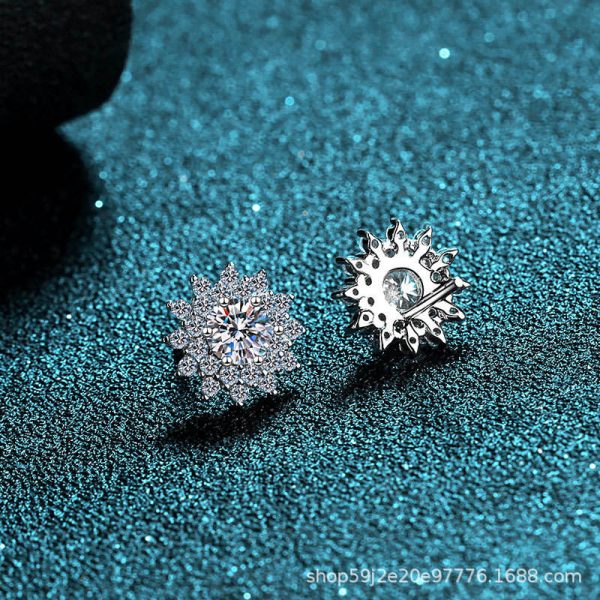 AZ033-E 925 Sterling Silver Earrings 1 Carat Moissanite Diamond Wrapped, Customizable Stars, Hand Picked Design - Image 4