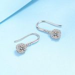 AZ180-E Fashionable Ladies Moissanite Earrings Silver Jewelry Cute Tiny Clear Moissanite Drop Earrings Gift for Girls - Image 3