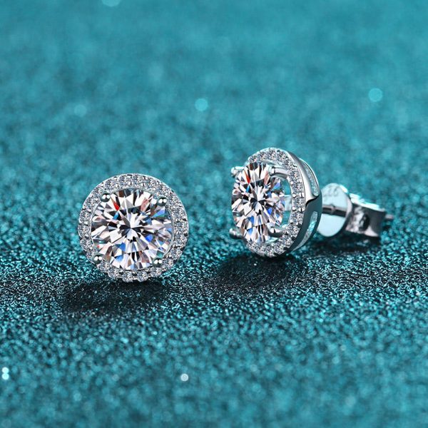 AZ298-E D Color Moissanite Earring S925 Sterling Sliver Plated with 18k White Gold Earring for Women Sparkling Fine Jewelry - Image 4