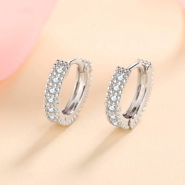 AZ309-E S925 silver earrings for women D color moissanite earrings simulated diamond ear hooks small fresh ear jewelry - Image 3