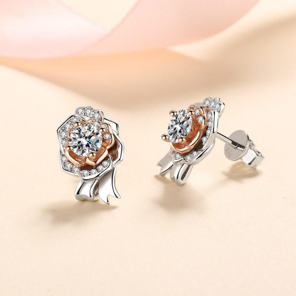 AZ372-E Wedding Party Daughter Fine Jewelry PT950 Platinum Stud Earrings for Women Moissanite Diamond 0.5/1ct Flower Girl Birthday Gift - Image 4