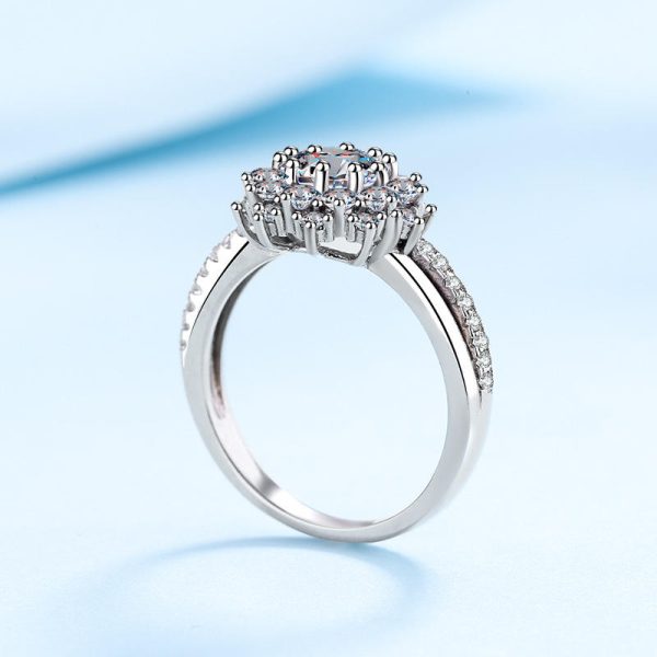 AZ001-J 3CT/10CT D Color Moissanite Ring For Women 100% 925 Sterling Silver AU750 Plated Engagement Wedding Bride Diamond Rings with GRA - Image 3